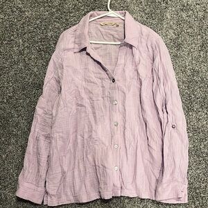Soft Surroundings button down cotton blouse woman’s 1X purple